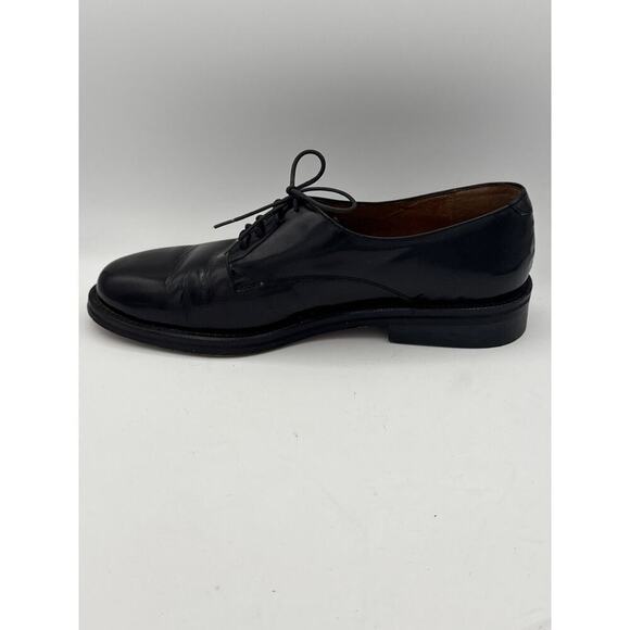 Men’s Fareli Black Leather Oxford Dress Shoes Classic Cap Toe Sz 9-9.5 main image 5